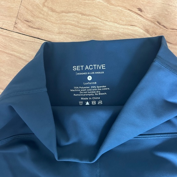 SET Active Blue High-Waisted Leggings - Picture 2 of 3